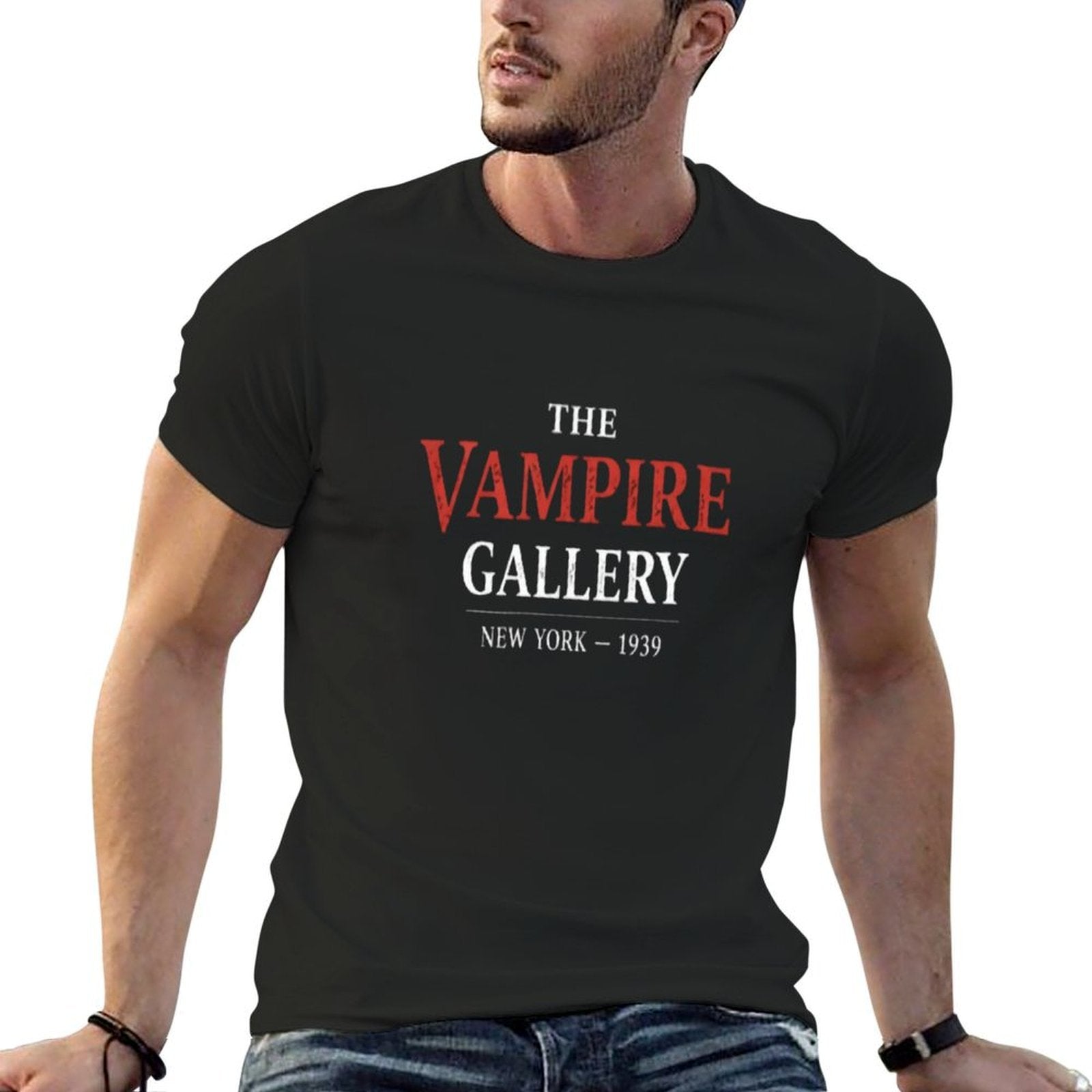 The Vampire Gallery Men's Short Sleeve T-Shirt featuring vampire graphic design