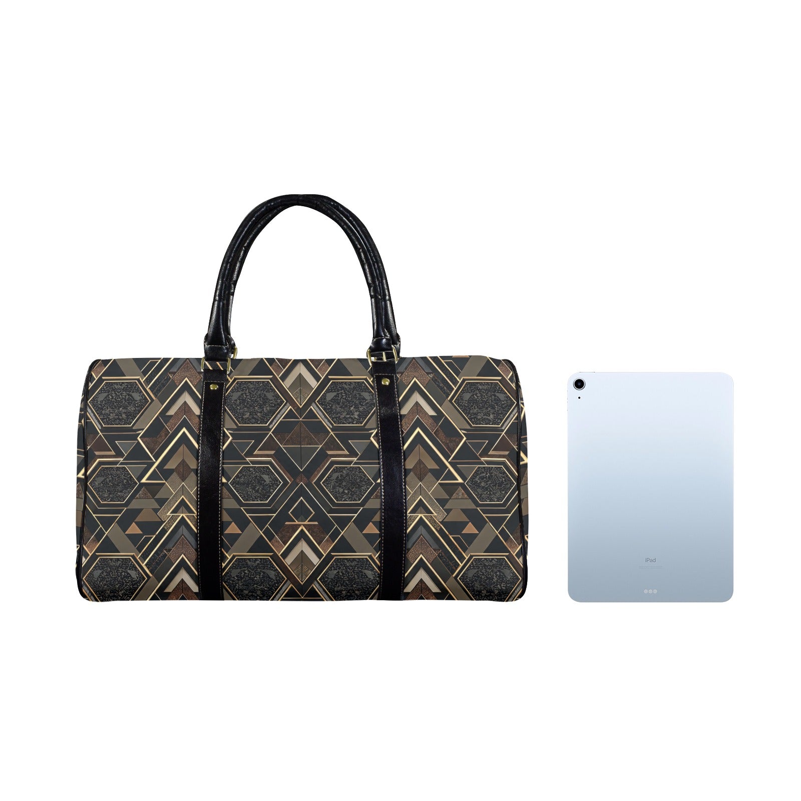 Rich and Rich Brown Apex Grid PU Leather Travel Bag for Gym, Weekend & Long-Term Travel