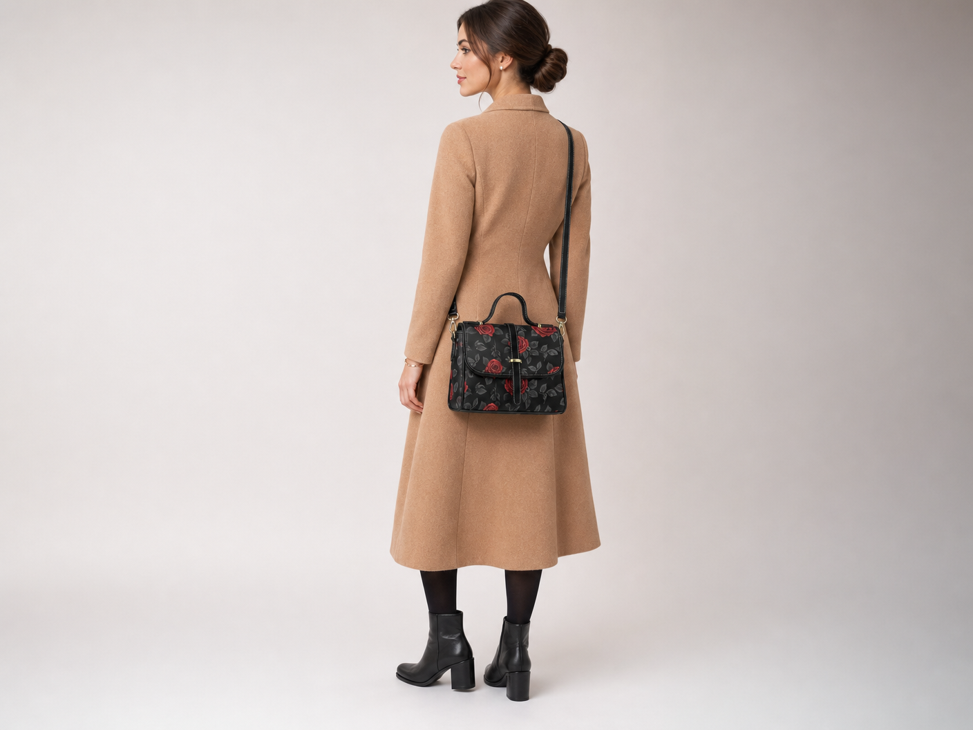 Rich and Rich Red Rose Women's Leather Satchel Bag