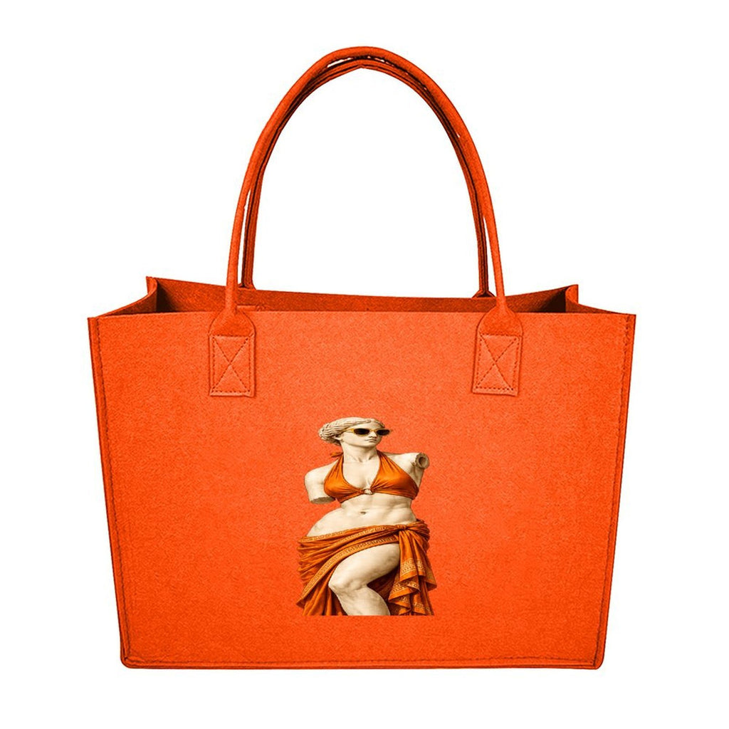 Rich and Rich Modern Goddess Fruit Orange Felt Tote Bag | Reusable Everyday Shopping & Travel Tote | Made in USA - Rich and Rich Homeopportunities