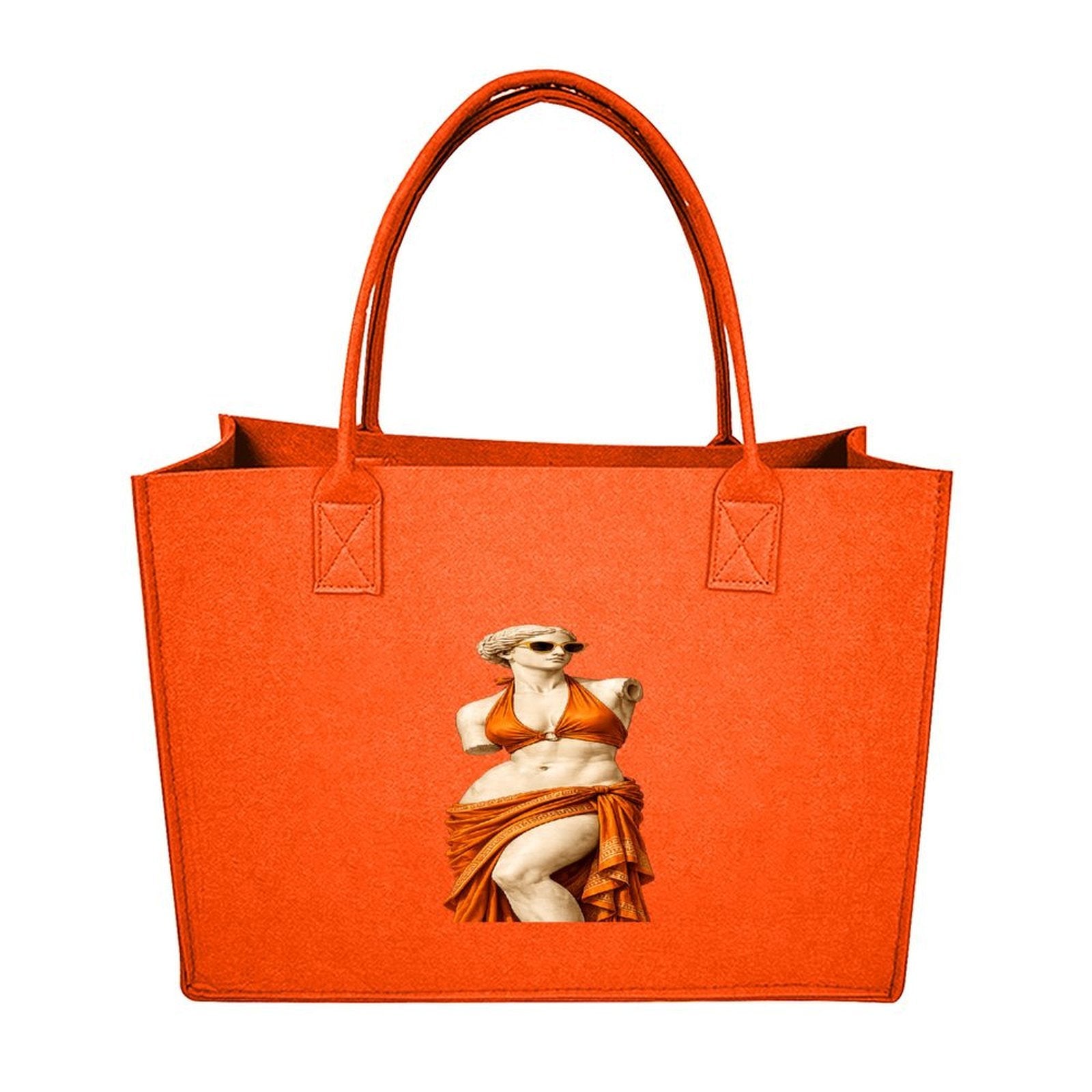 Rich and Rich Modern Goddess Fruit Orange Felt Tote Bag | Reusable Everyday Shopping & Travel Tote | Made in USA - Rich and Rich Homeopportunities