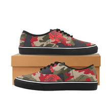 Load image into Gallery viewer, R&amp;RH Woman With Rose Womens Camoflage Low Top Designer Sneakers
