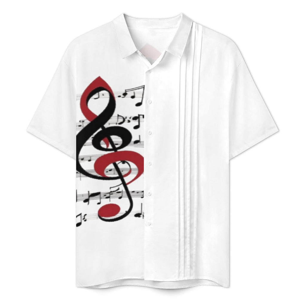 Men's short sleeve lapel collar shirt in light fabric with button front