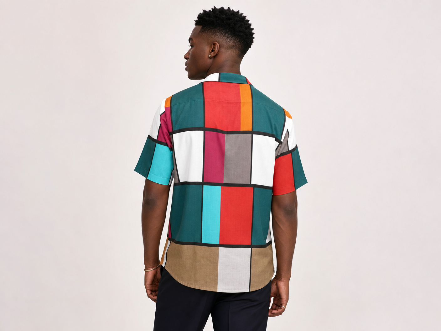Rich and Rich Men's Multicolor Colorblock Designer Shirt