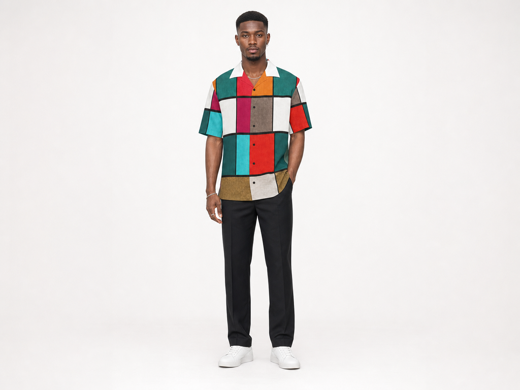 Rich and Rich Men's Multicolor Colorblock Designer Shirt