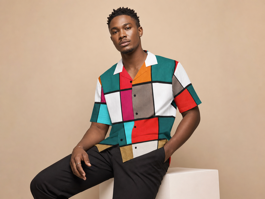 Rich and Rich Men's Multicolor Colorblock Designer Shirt