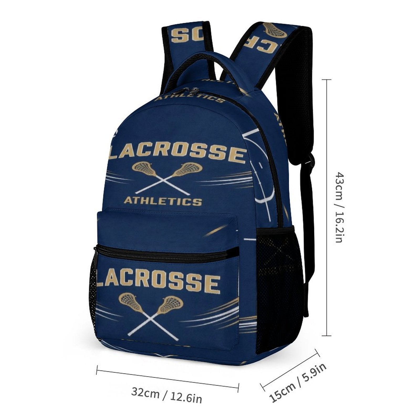Blue lacrosse three-piece set with backpack, insulated lunch bag, and matching pencil case — additional view 8