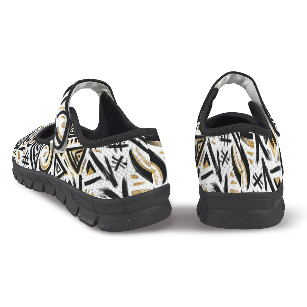 Rich and Rich Black Gold Street Art Women's Mary Jane's