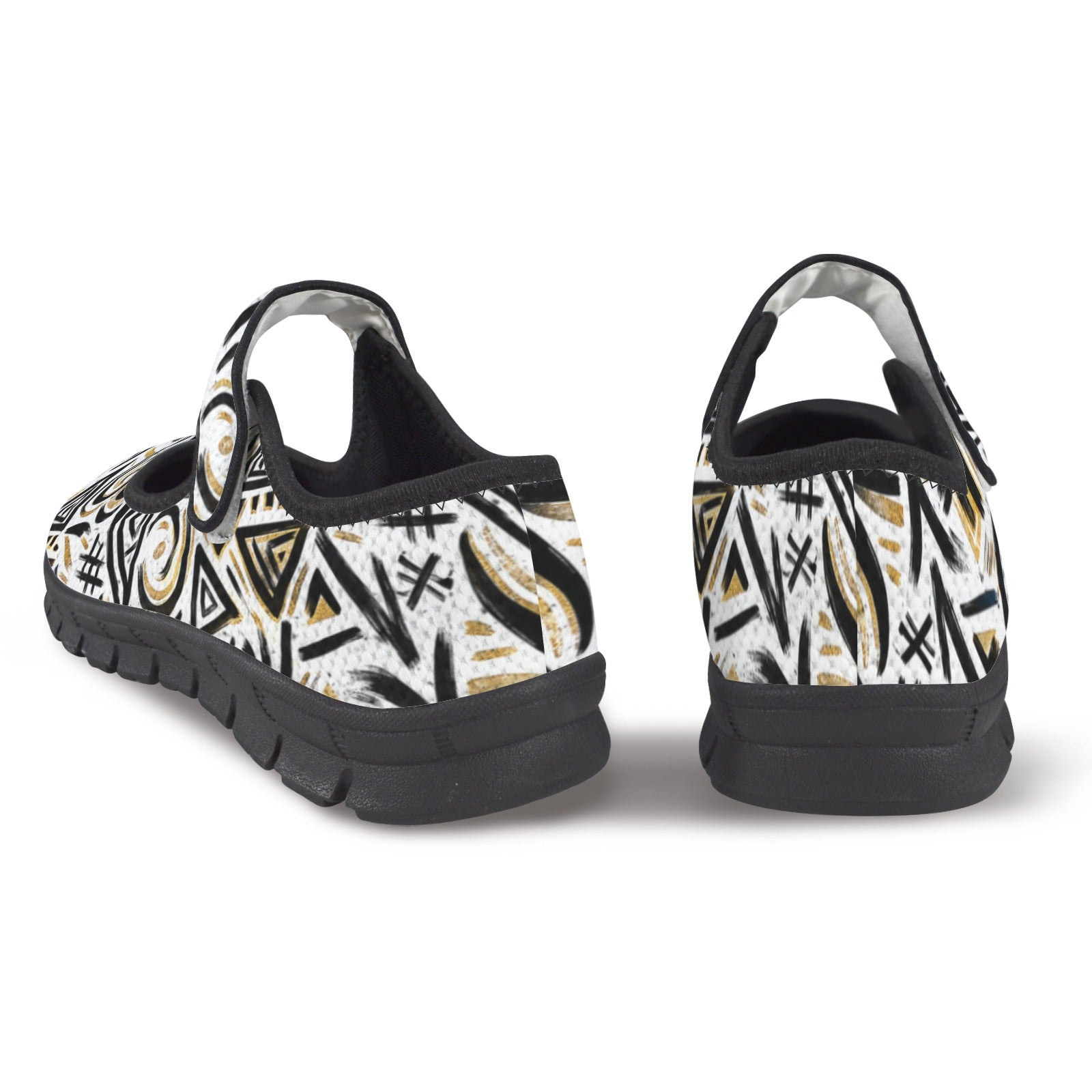 Rich and Rich Black Gold Street Art Women's Mary Jane's