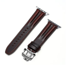 Load image into Gallery viewer, Luxury Full-Grain Leather Butterfly Buckle Band for Apple Watch
