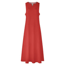 Load image into Gallery viewer, R_RH Red Sleeveless Long Dress With Pockets - Rich and Rich Homeopportunities 
