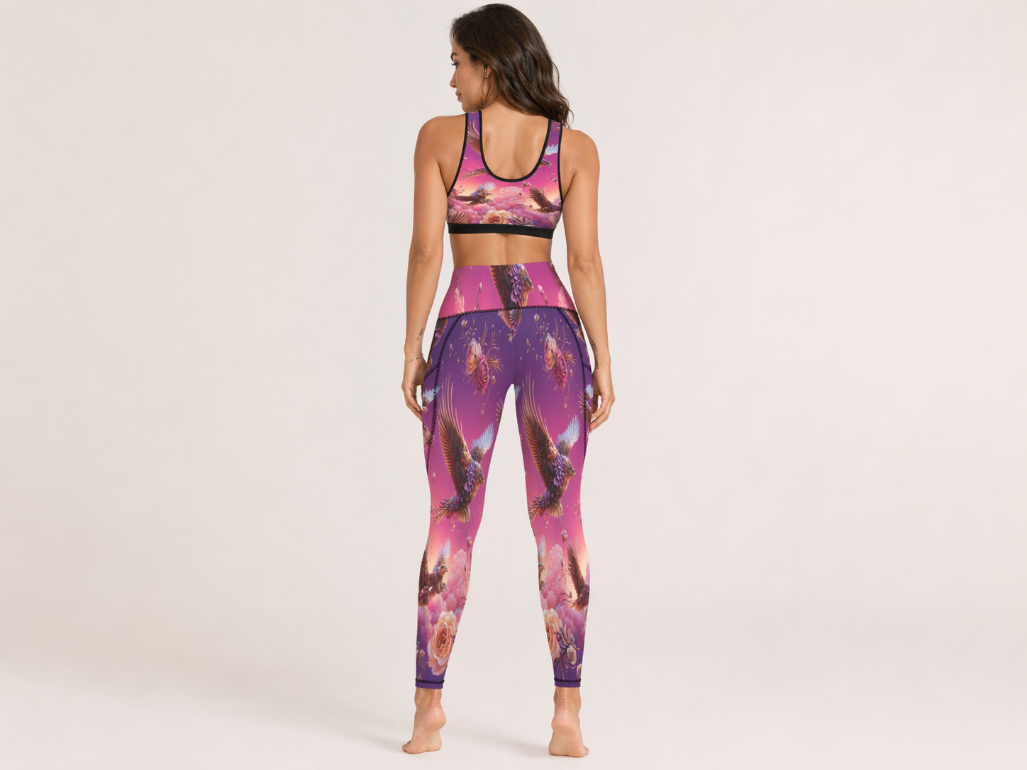 Rich and Rich Pink Nature Inspired Women's Sports Bra