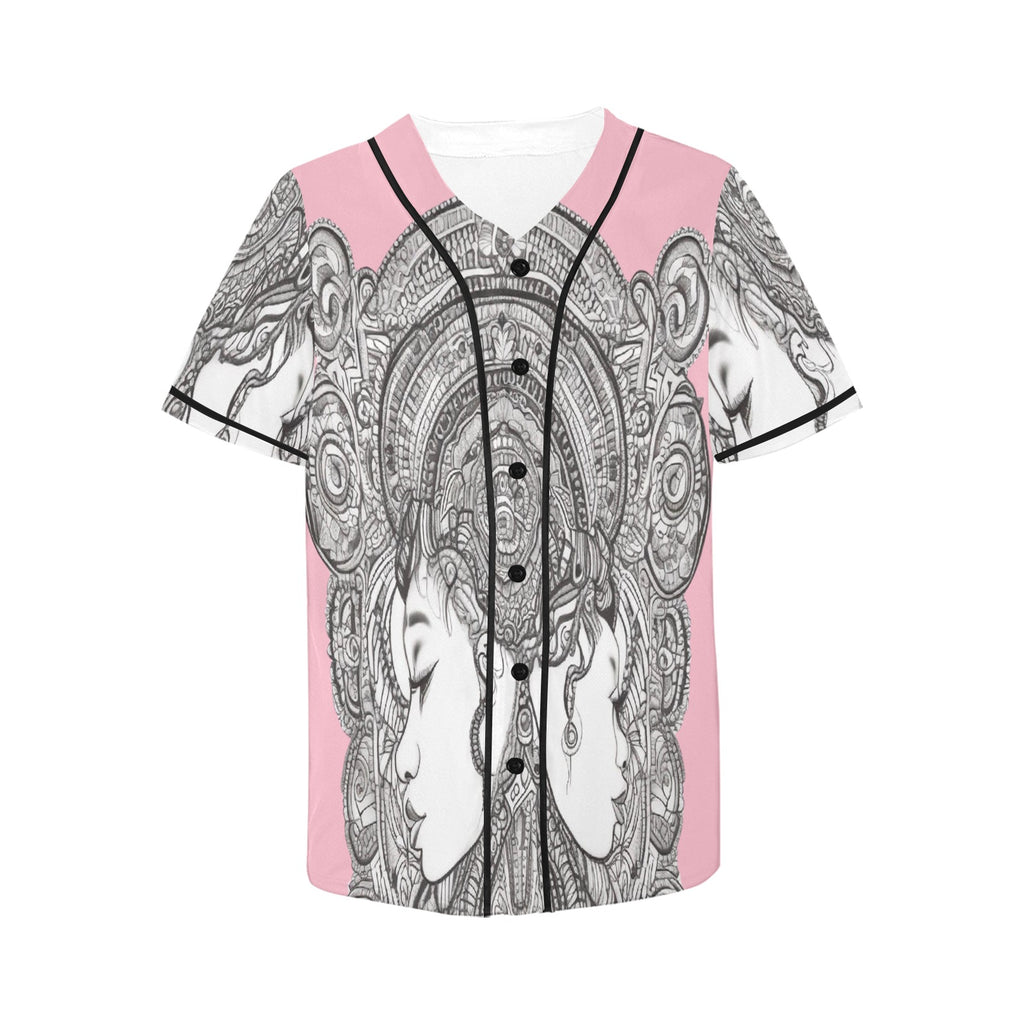 Rich and Rich Pink Destiny Pink Women's Baseball Jersey in premium mesh fabric