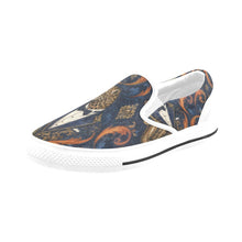 Load image into Gallery viewer, Rich and Rich Leopard Saxophone Women's Blue Slip-On Canvas Shoes - Rich and Rich Homeopportunities
