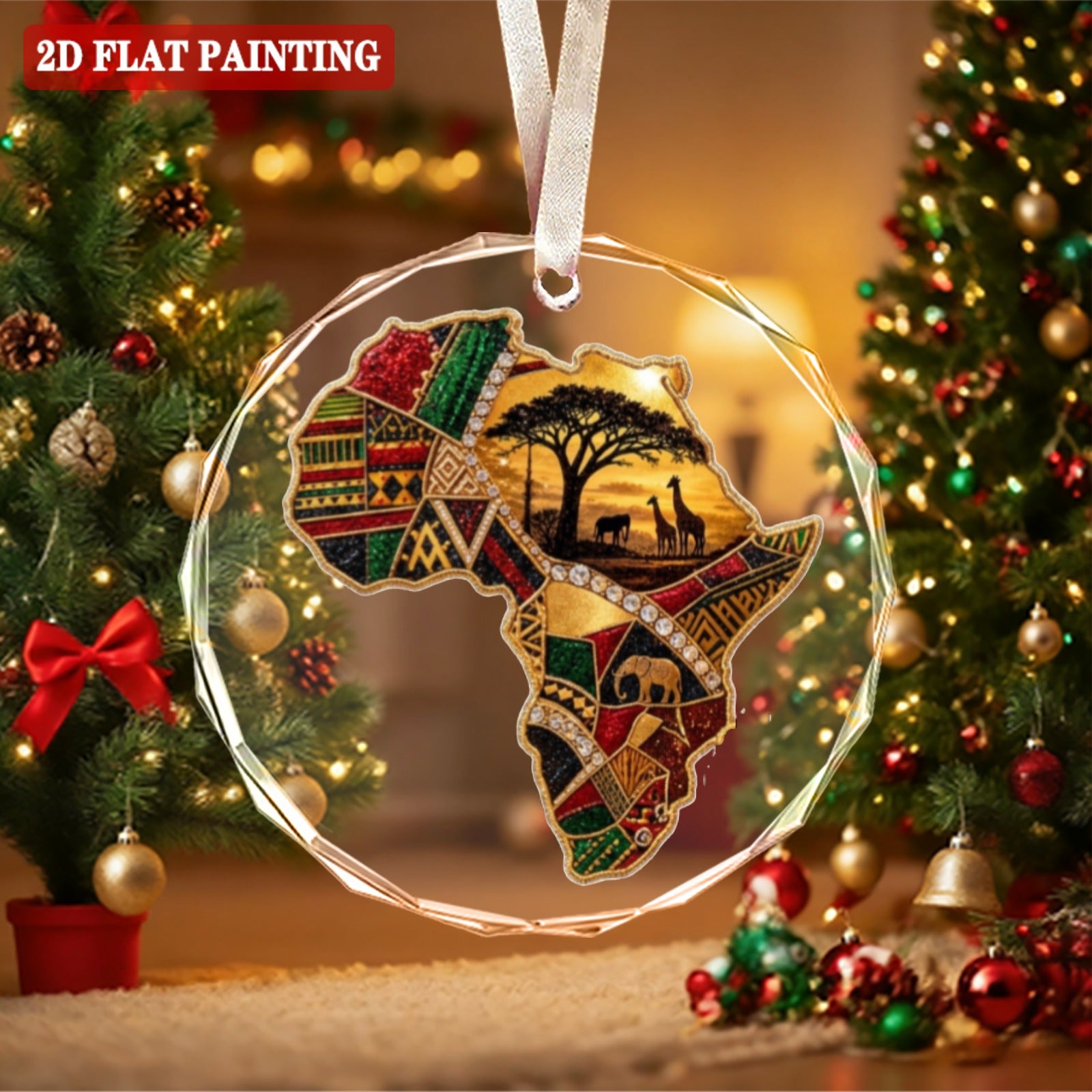 A Rich and Rich Round Crystal Glass Ornament of Africa