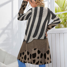 Load image into Gallery viewer, Rich and Rich Women&#39;s Brown and Beige Mid-Length Cardigan
