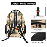 Beige 17-inch backpack with front pocket, mesh side pockets, padded straps, and orange buckle detail — additional view 11