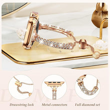 Load image into Gallery viewer, Bling Band Bracelet for Women | Compatible with Apple Watch Series 9/8/7/6/5/4/3/2/1 | Stainless Steel Dressy Metal Strap
