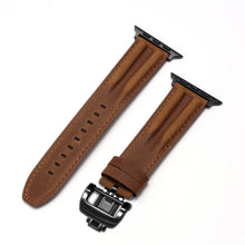 Load image into Gallery viewer, Luxury Full-Grain Leather Butterfly Buckle Band for Apple Watch

