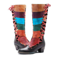 Load image into Gallery viewer, Leather Handmade Embossed Adjustable Boots
