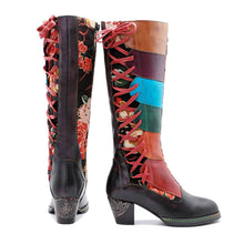Load image into Gallery viewer, Leather Handmade Embossed Adjustable Boots
