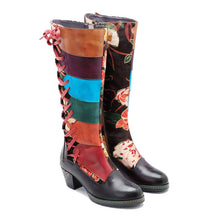 Load image into Gallery viewer, Leather Handmade Embossed Adjustable Boots
