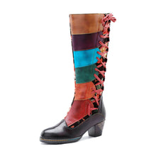 Load image into Gallery viewer, Leather Handmade Embossed Adjustable Boots
