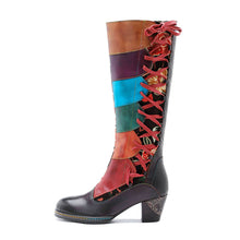 Load image into Gallery viewer, Leather Handmade Embossed Adjustable Boots
