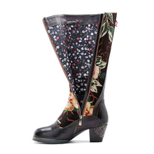 Load image into Gallery viewer, Leather Handmade Embossed Adjustable Boots
