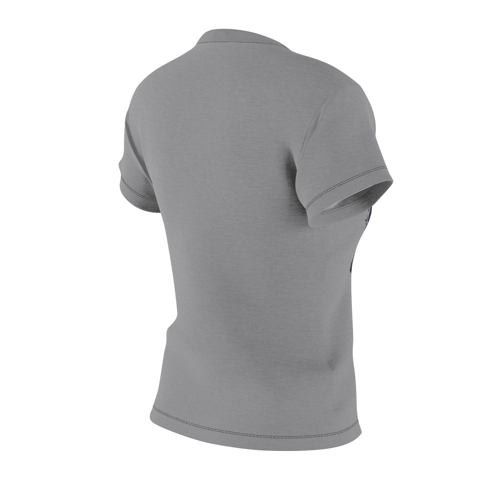 R&RH Empowered Women’s Grey Tee featuring bold samurai graphic, soft fabric, and edgy streetwear style