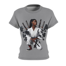 Load image into Gallery viewer, R&amp;RH Empowered Women’s Grey Tee - Samurai Style Graphic Shirt
