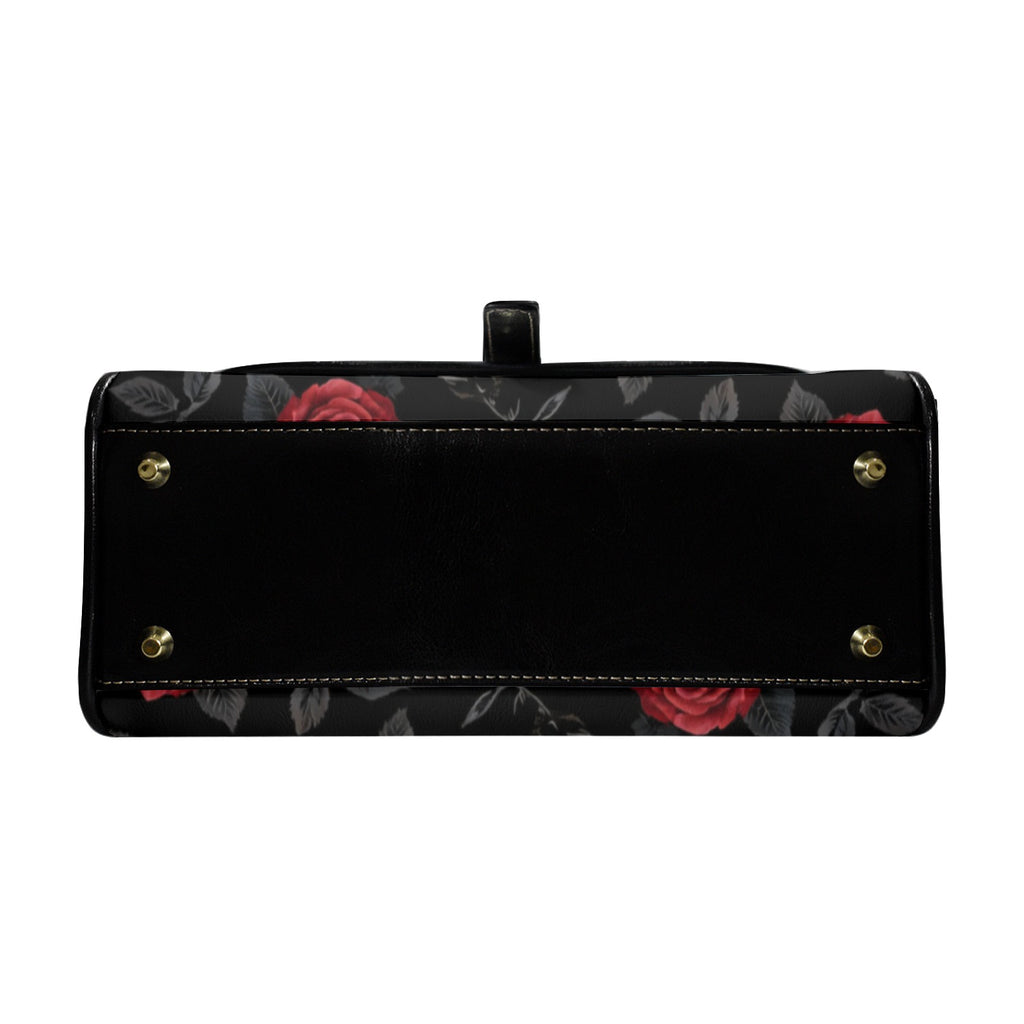 Rich and Rich Red Rose Women's Leather Satchel Bag