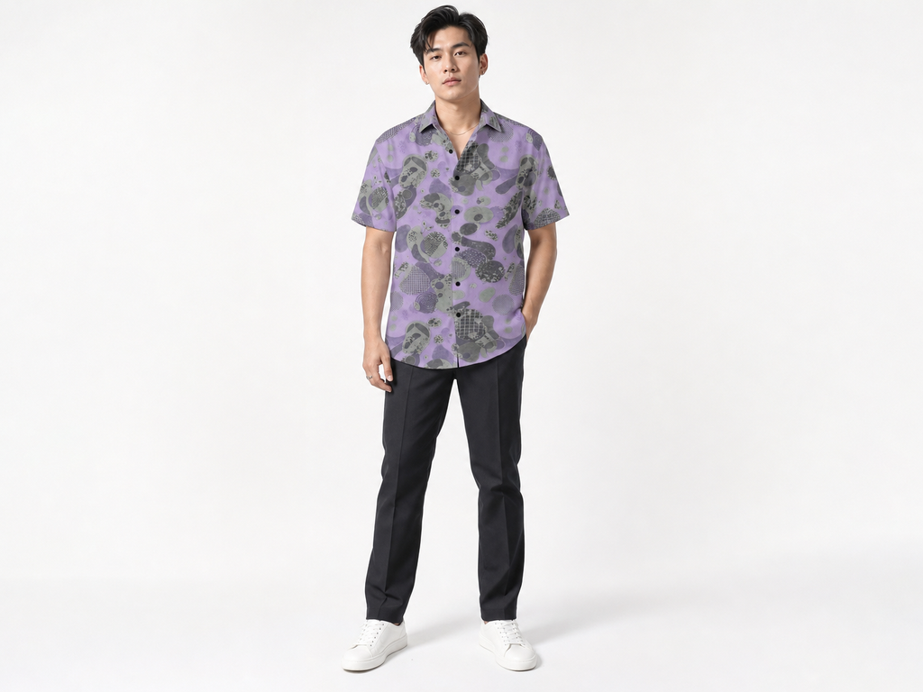 Rich and Rich Men's Lavender Fusion Designer Shirt
