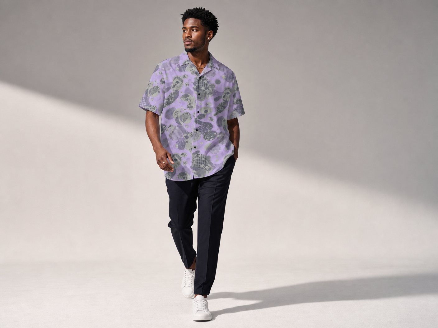 Rich and Rich Men's Lavender Fusion Designer Shirt
