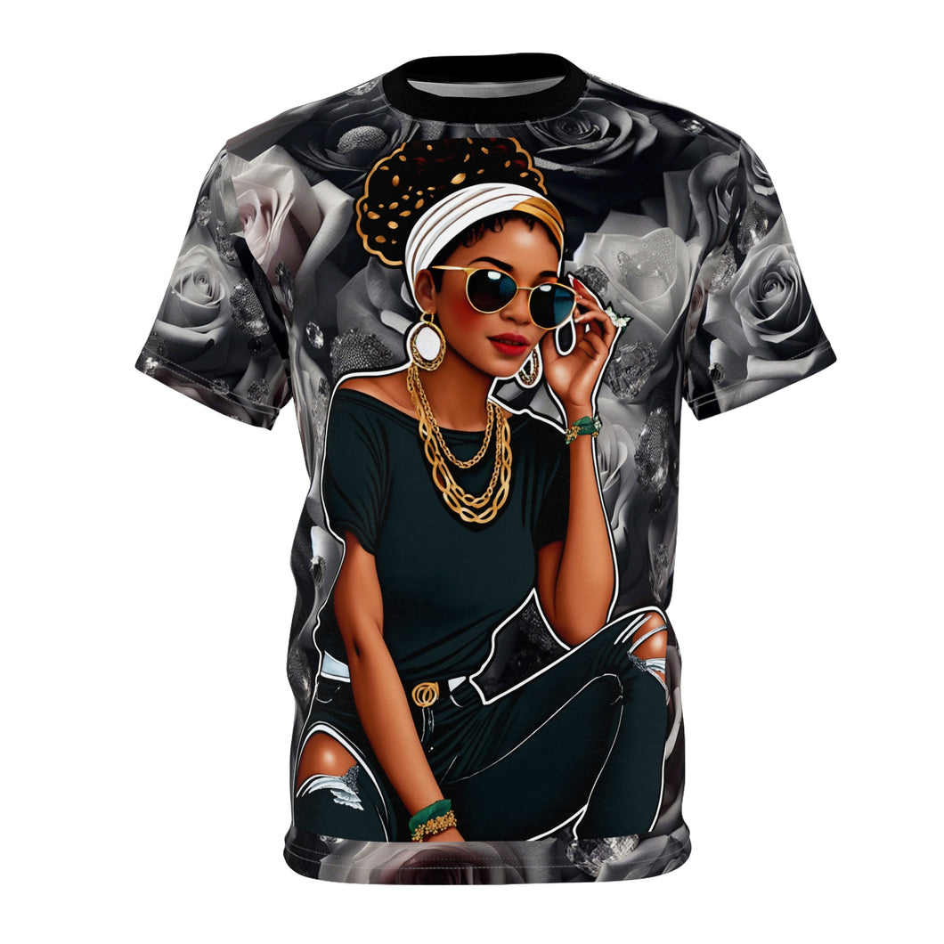 Stylish Women's Graphic Tee - Fashionable Urban Art Unisex Cut & Sew Tee