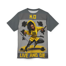 Load image into Gallery viewer, R&amp;RH Grey K.O. Live and Die Unisex Graphic Tee - Streetwear Style with Bold Design
