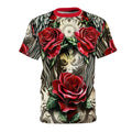 R&RH Red Vibrant Rose Wing Unisex Tee - Edgy Floral Graphic T-Shirt