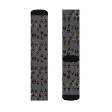 Load image into Gallery viewer, R&amp;RH Grey Caricature Toon Sublimation Socks
