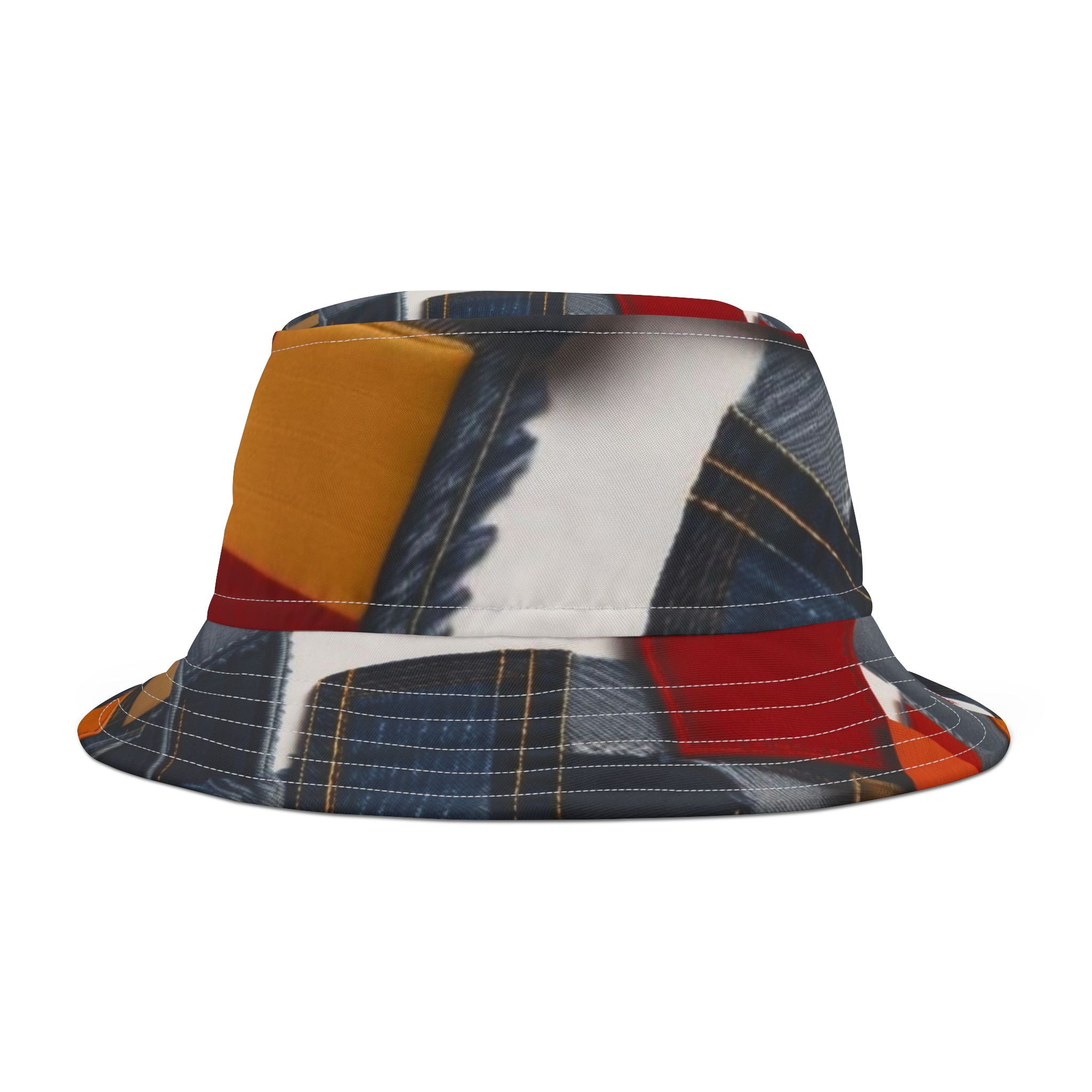 R&RH Patchwork Bucket Hat in colorful patchwork design, unisex style, made in the USA