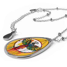 Load image into Gallery viewer, Rich and Rich Artistic Mustard Yellow Oval Necklace – Colorful Winged Guardian Pendant
