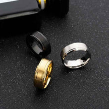 Load image into Gallery viewer, Unisex Stainless Steel Wedding Ring 8 mm – Black/Gold/Silver
