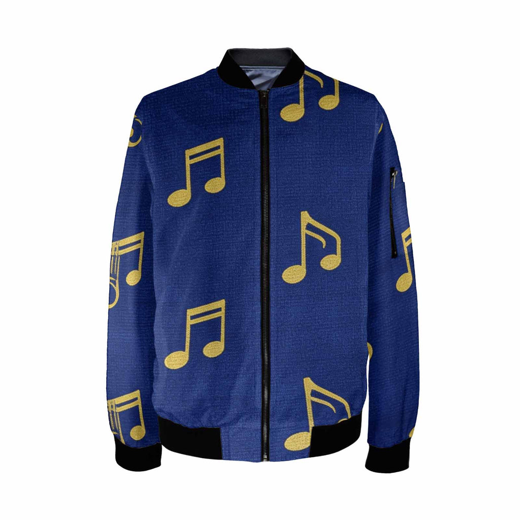 Rich and Rich Royal Blue Musical Notes Men’s Bomber Jacket