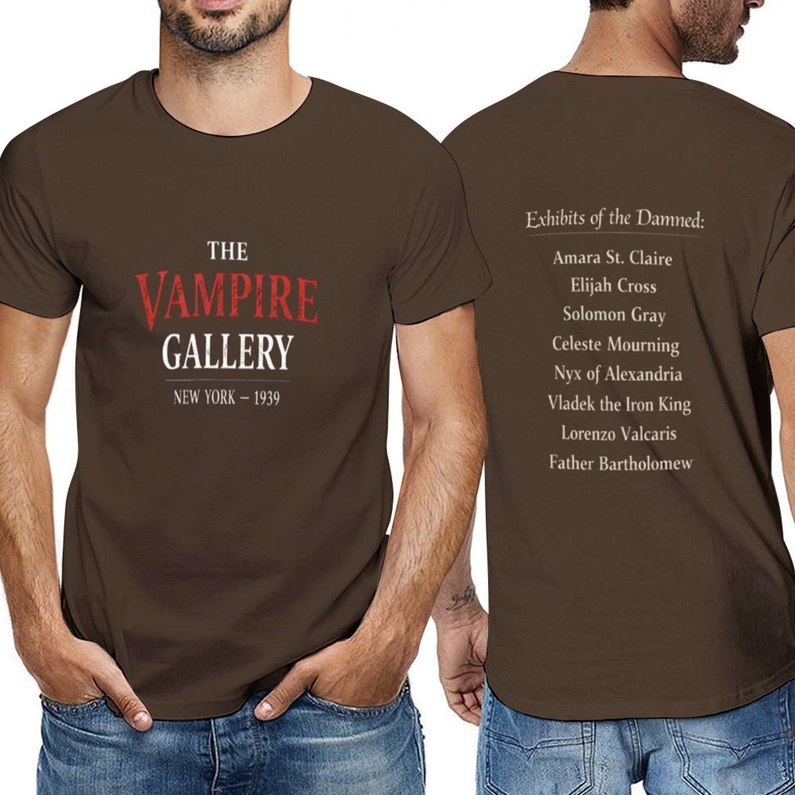 Men's short-sleeve T-shirt from The Vampire Gallery with printed design — additional view 14