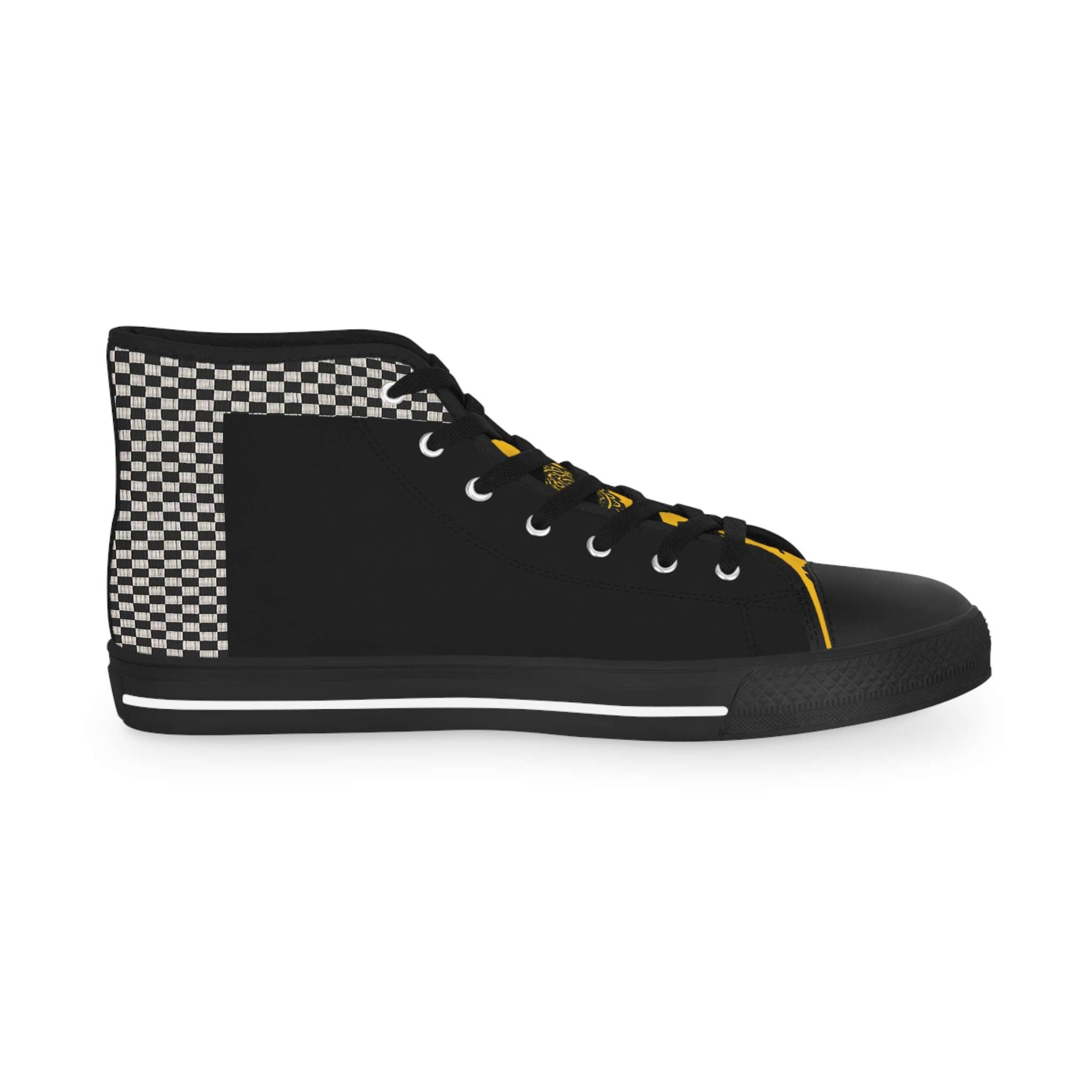 Black high-top sneaker with wraparound print and pleather toe — additional view 6