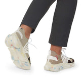 Men's mesh-knit sneakers in black or white with memory foam insoles and lace-up closure — additional view 12