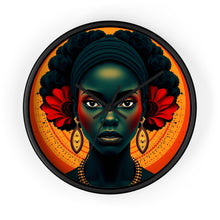 Load image into Gallery viewer, Cultural Elegance Wall Clock - Bold Black Woman Design
