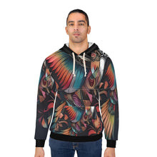 Load image into Gallery viewer, R&amp;RH Colorful Parrot-Inspired Unisex Pullover Hoodie - Vibrant Animal Print Design
