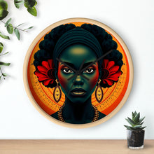 Load image into Gallery viewer, Cultural Elegance Wall Clock - Bold Black Woman Design
