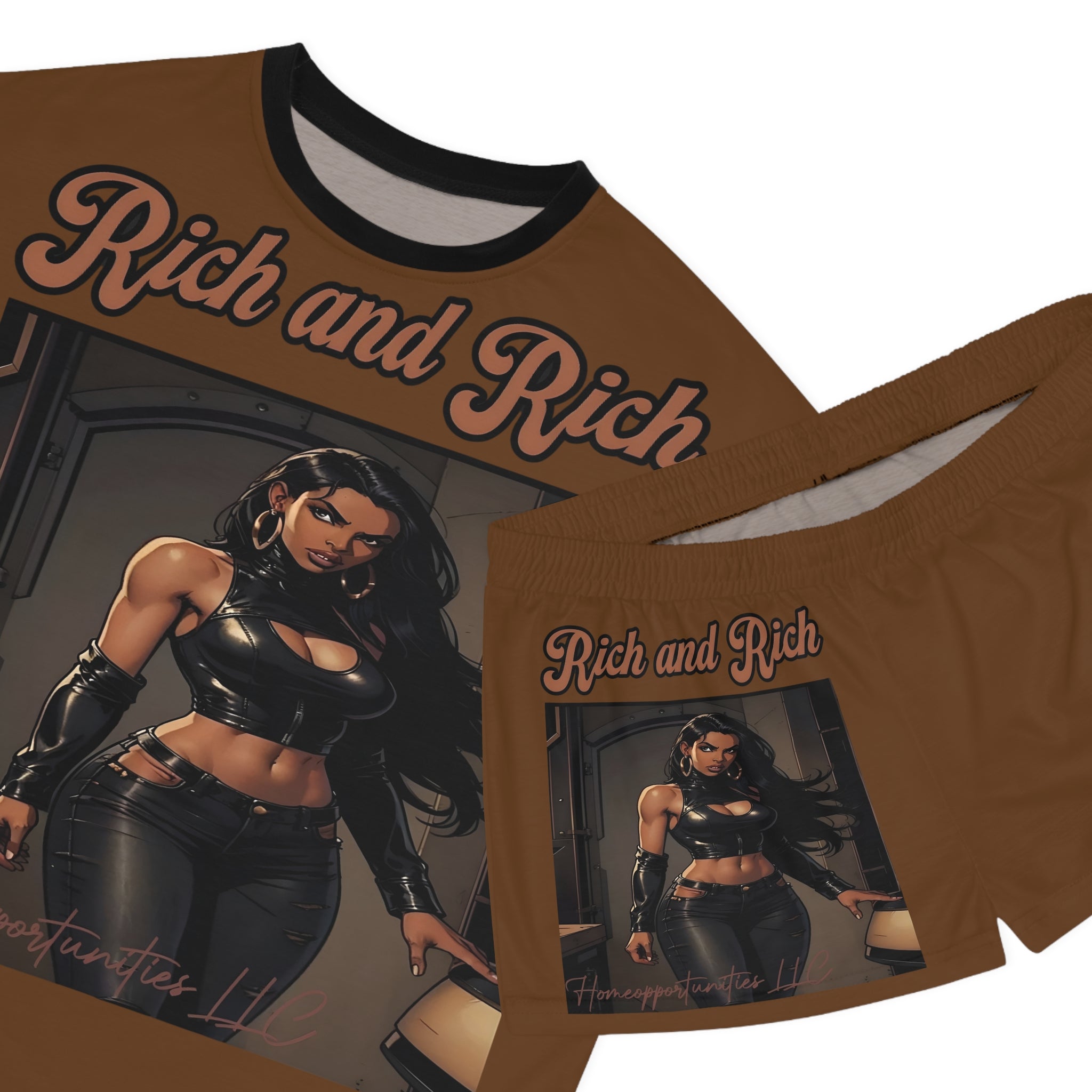 R&RH Luiiloviie Women's Short Brown Pajama Set - Stylish Loungewear for Comfort and Confidence