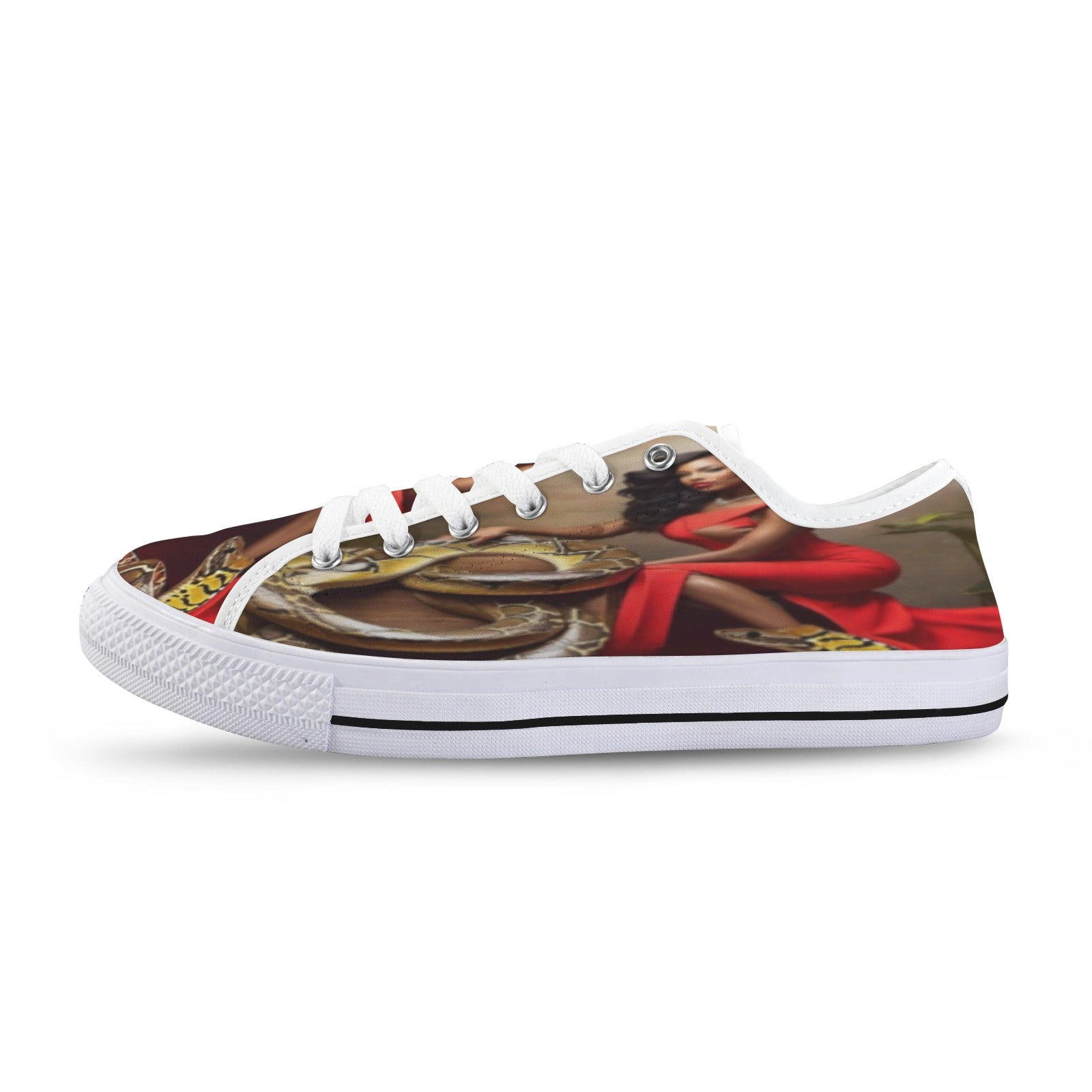 R&RH LuiiLoviie Womens Red Caricature Low Top Sneaker Seattle Low Top Women's Shoes (Model 1013-6)